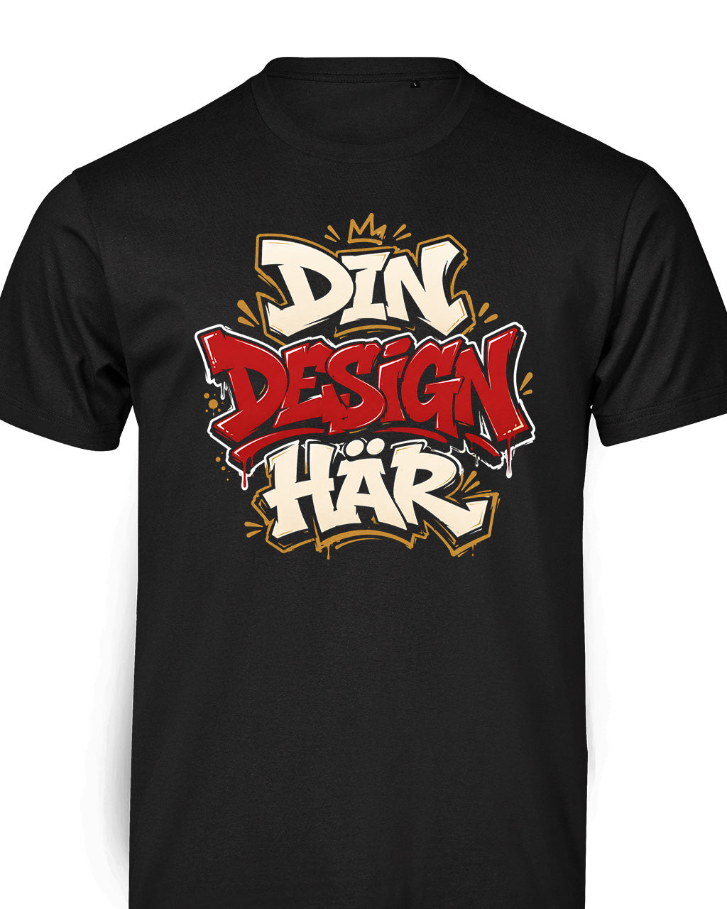 Svart t-shirt med eget tryck