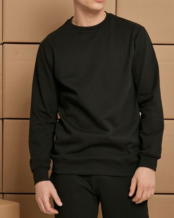 Sweatshirt med rund hals