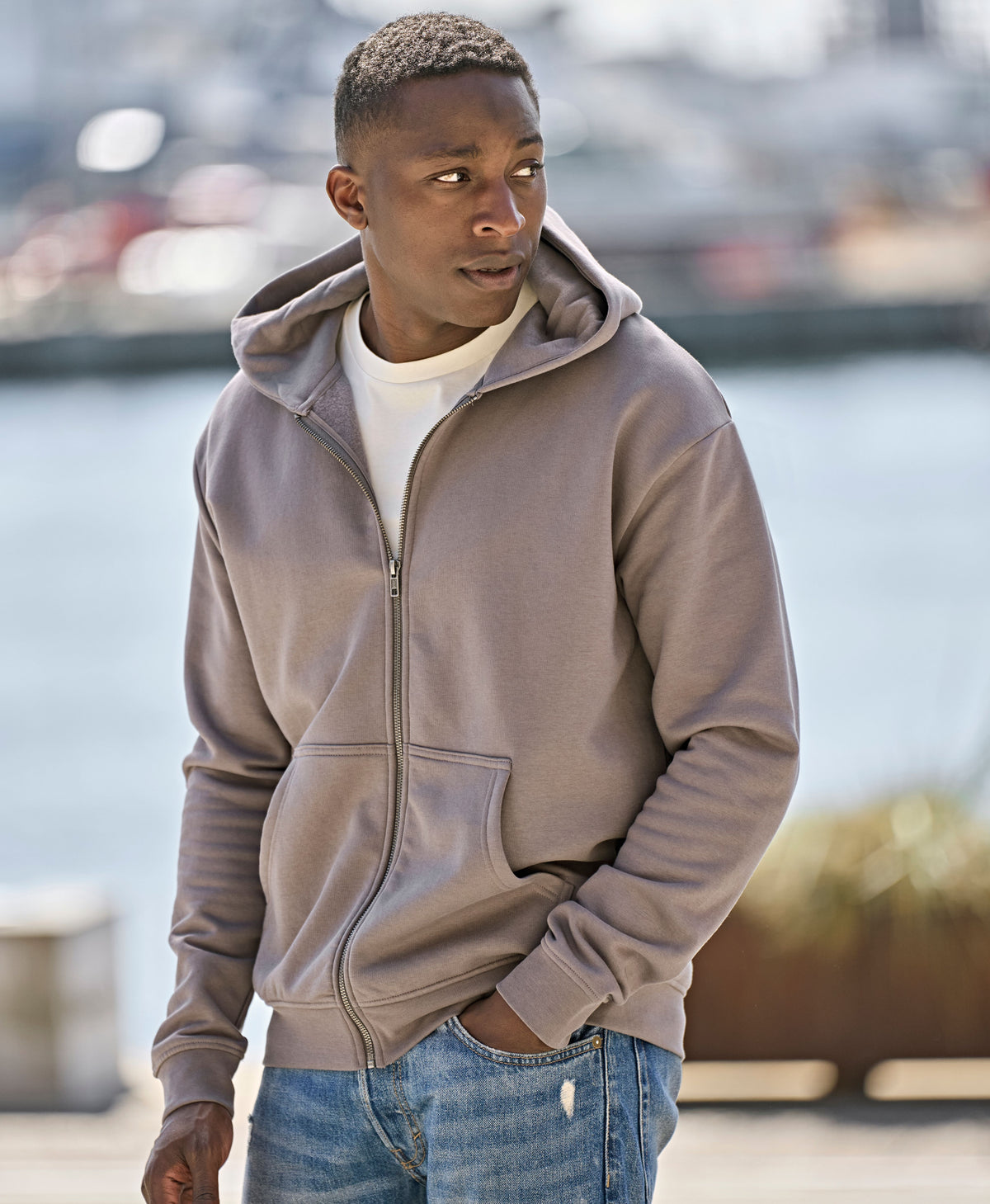 Premium ekologisk Full Zip hoodie, Tee Jays / inkl. tryck, fr. 374 kr