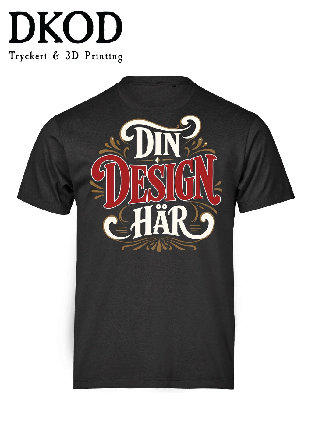 Svart t-shirt med eget tryck