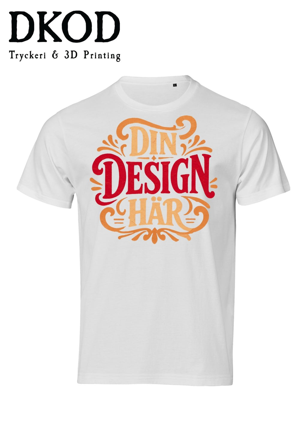 Designa en vit t-shirt med eget tryck